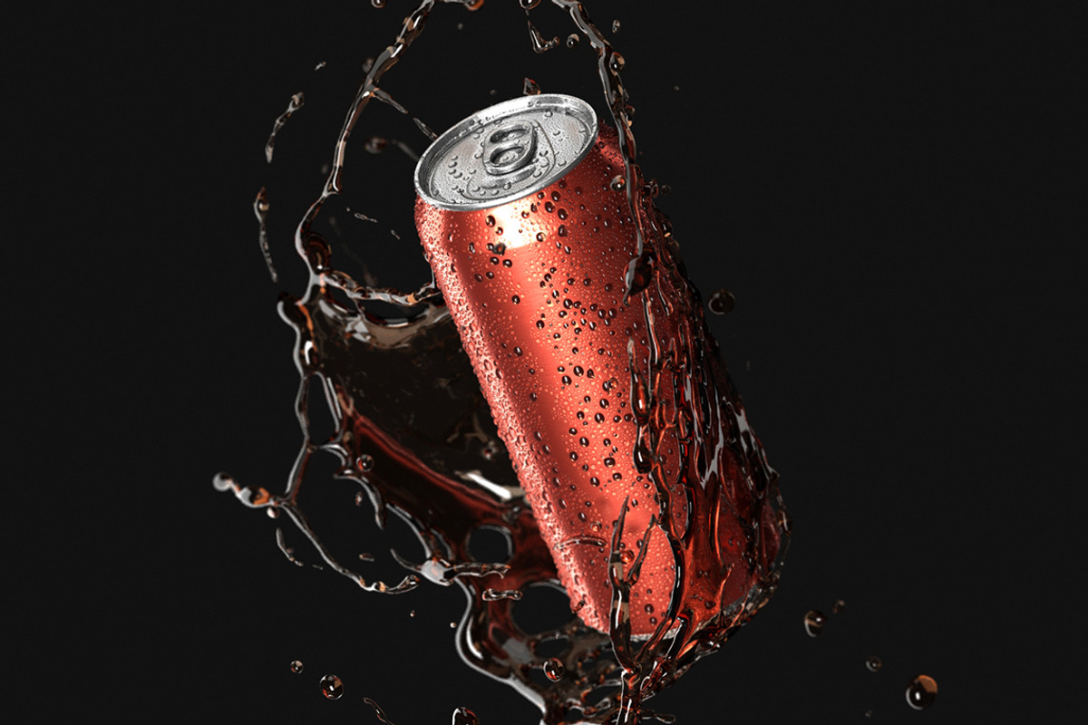 Red 550ml Can With Splash 3D Model, an Object 3D Model by rebrandy (Photo 4 of 7)