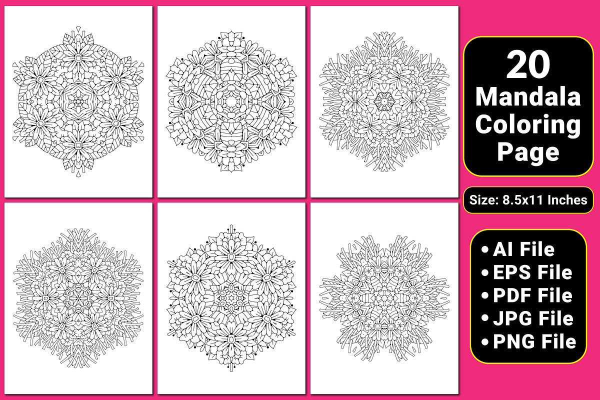 Mandala Coloring Book Pages, a Pattern Graphic by mirajeee (Photo 1 of 4)