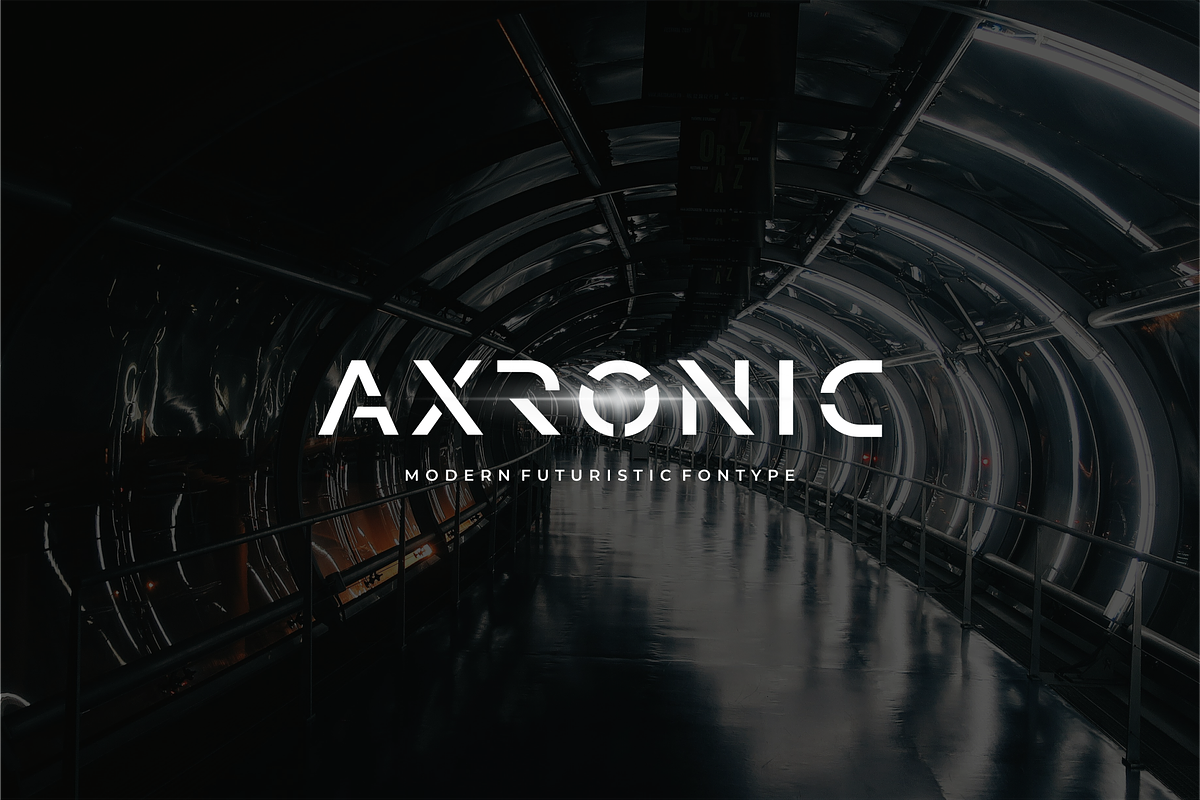 AXRONIC - Modern Futuristic Fontype, a Sans Serif Font by Vroz Studio (Photo 1 of 7)