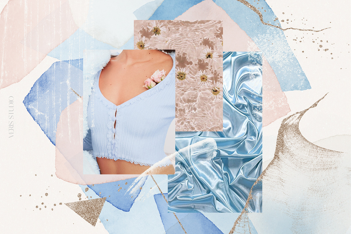 Abstract Navy Blue Watercolor Shapes, a Texture Graphic by Veris Studio (Photo 18 of 21)