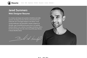 Resume CV Portfolio WordPress Theme