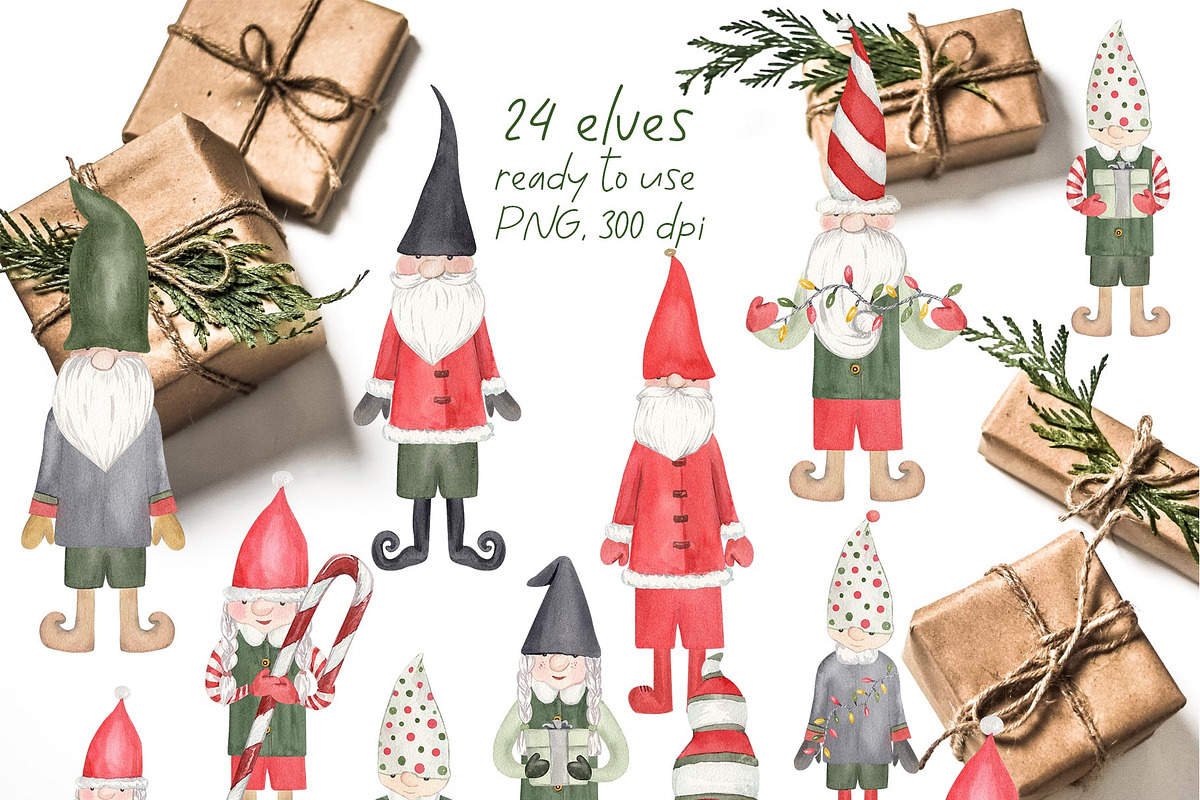 Christmas Elves Family Creator, a Decorative Illustration by Catch the Dream Art (Photo 6 of 9)