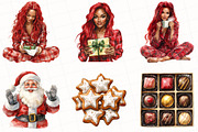Watercolor Christmas Morning clipart, an Illustration by OK Design (Thumbnail 2 of 5)