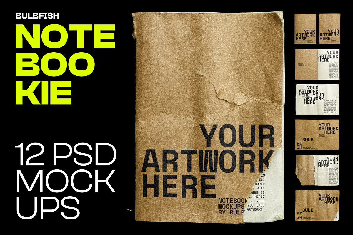 Notebookie - Mockups Pack, a Books & Magazine Mockup by BULBFISH (Photo 1 of 13)