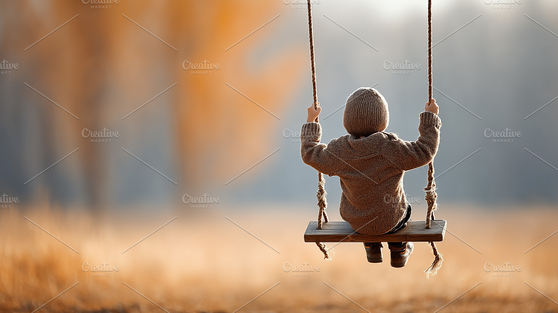 Child in a knitted sweater and hat, a Person Photo by MistyDay