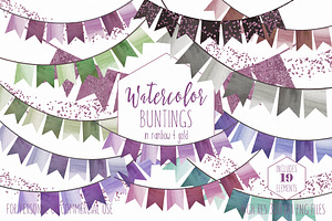 Wedding Party Bunting Flag Banners, a Decorative Illustration by ClipartBrat Graphics