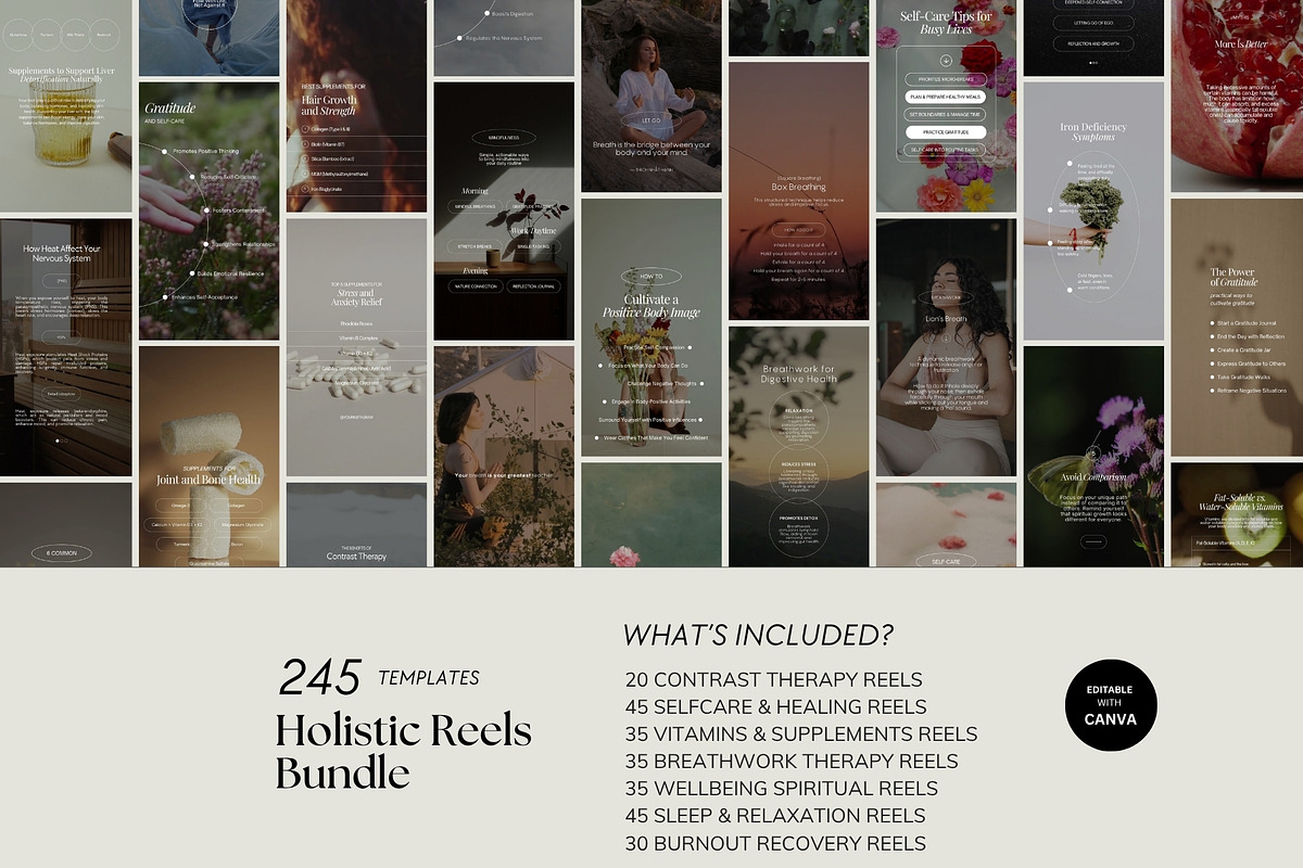 245 Holistic Reels Bundle Templates, a Social Media Template by Terraa Studio Design (Photo 10 of 10)