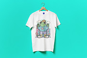 Frog Peace Sign Graphic T-Shirt SVG, an Animal Illustration by Ghagra (Thumbnail 3 of 4)