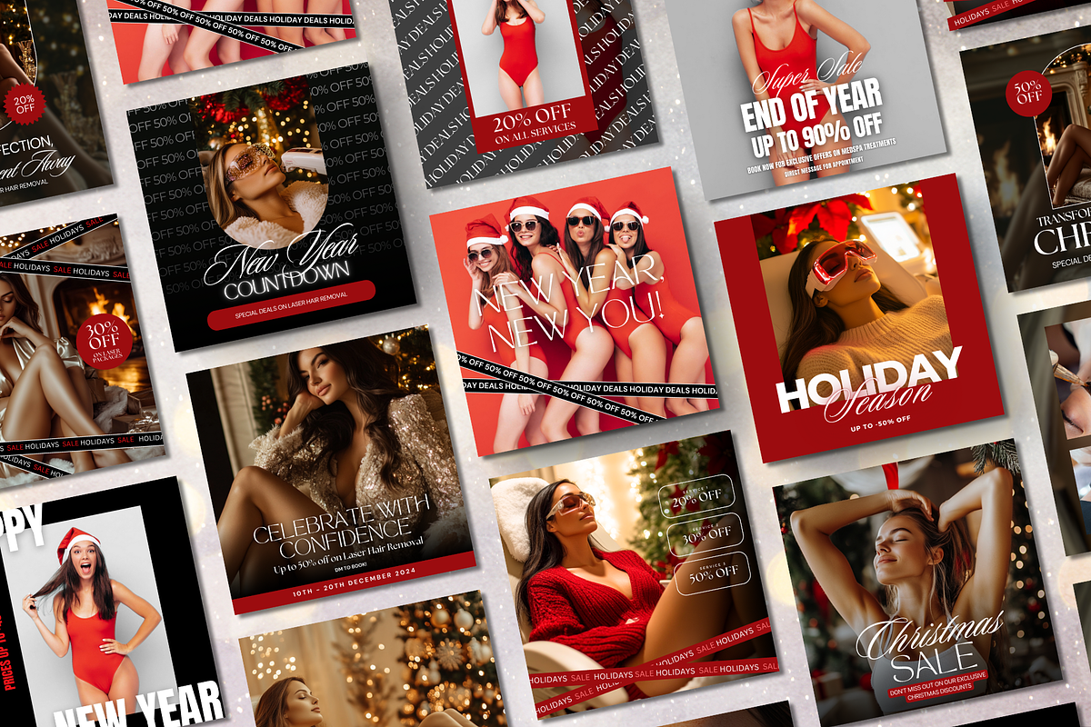 Laser Hair Removal Holidays Insta, a Social Media Template by DesignsbyMariaStudio (Photo 3 of 10)