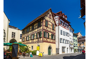 Fachwerk houses in the city center of Konstanz, Germany, an Architecture Photo by Leonid Andronov