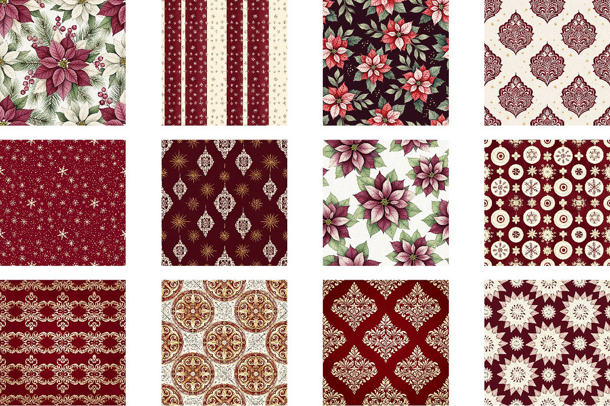 Burgundy and Ivory Patterns, a Pattern Graphic by Wow Magic