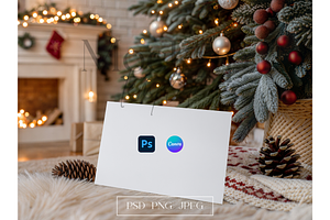 Festive Winter Greeting Card Mockup, a Product Mockup by MockupWizard