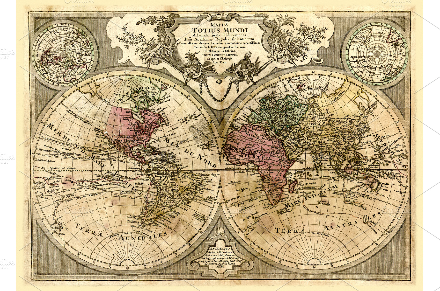 High Quality Antique World Map 1675, an Arts & Entertainment Photo by megastocker