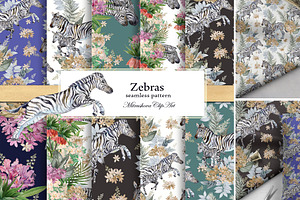 Zebra Seamless Patterns