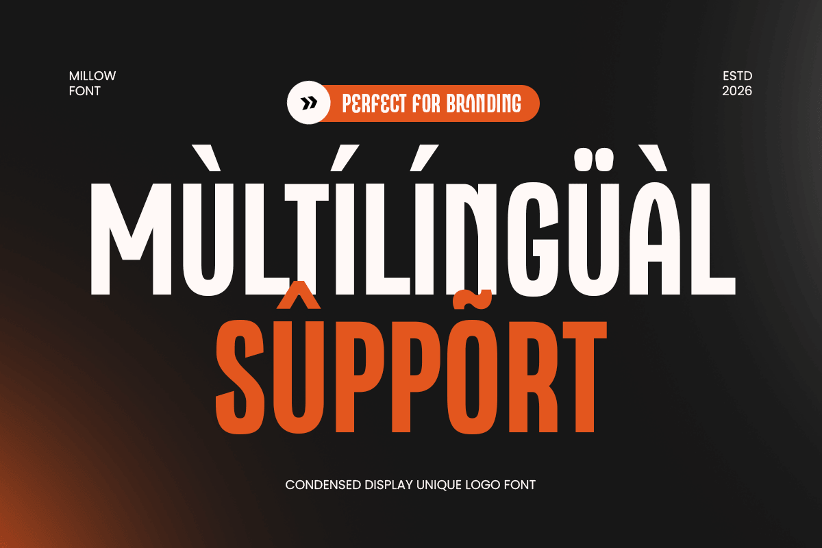 Millow - Condensed Unique Logo Font, a Sans Serif Font by Sensatype (Photo 13 of 13)