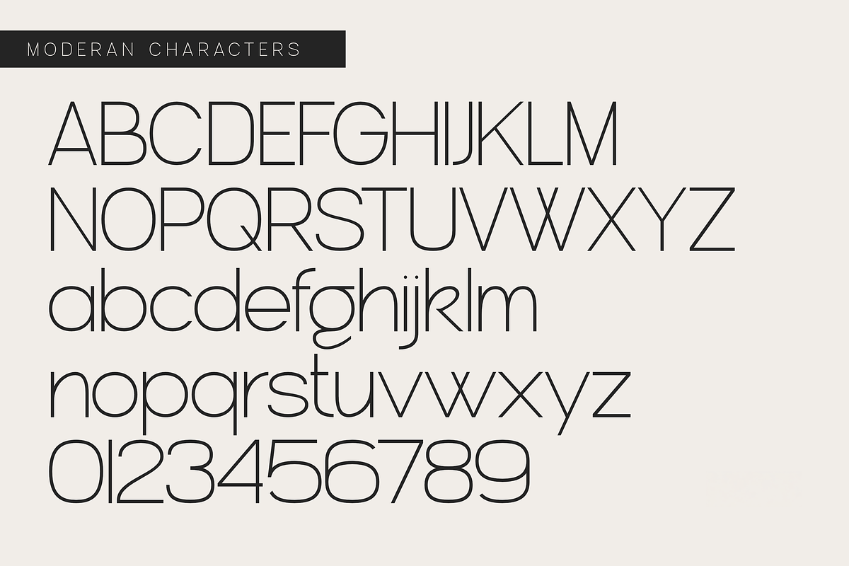 Moderan - Minimalist Sans Serif, a Sans Serif Font by Illustraly Design (Photo 3 of 8)