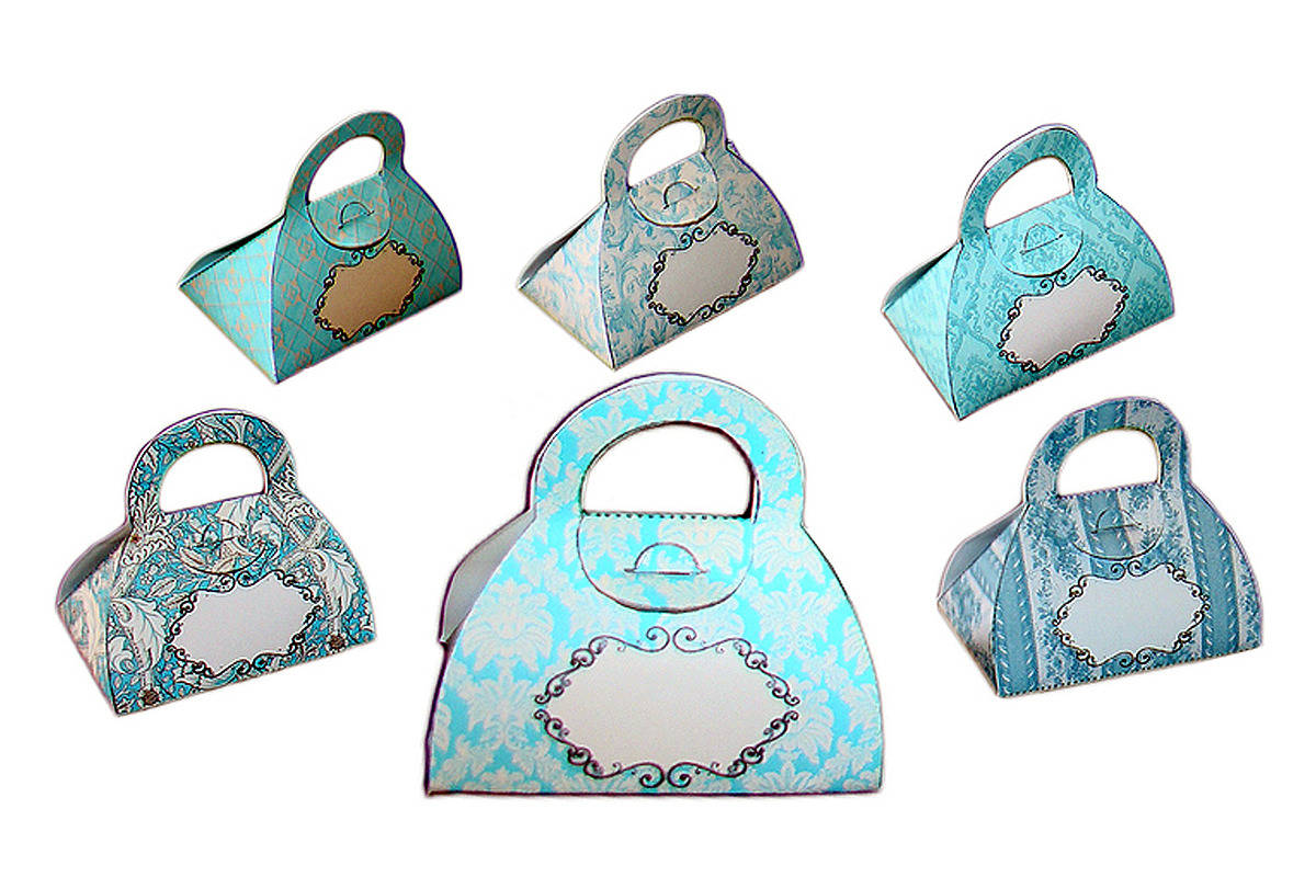 6 Blue Gift Bags - PDF  Patterns, a Print Template by Kseniya-Omega (Photo 3 of 4)