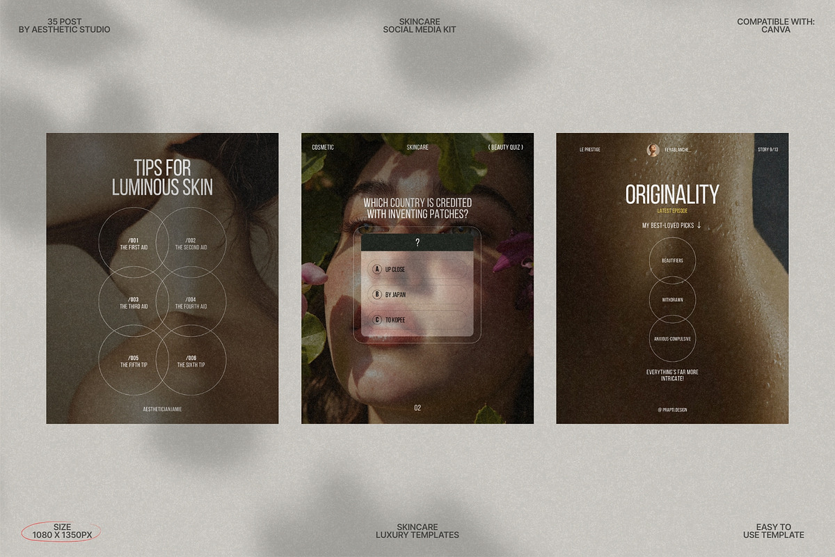 Skincare Post Templates in Canva preview 5