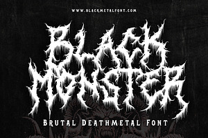 Black Monster Black Metal Font