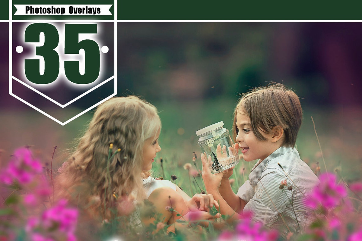 35 Flowers photoshop overlays, a Layer Style Add-On by OverlayBox (Photo 1 of 4)