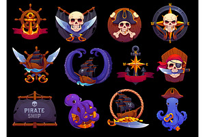Game asset of pirate heraldry, an Object Illustration by Vector Tradition