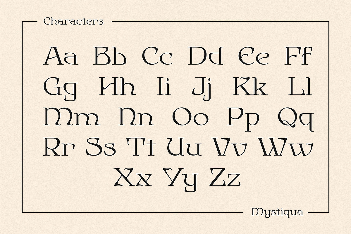Mystiqua - Art Nouveau Inspired Type, a Serif Font by HipFonts (Photo 9 of 11)