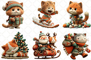 Christmas Cats Clipart, an Illustration by Black Bird Studio (Thumbnail 4 of 6)