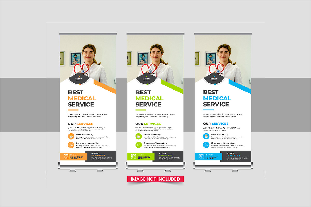 Medical roll up banner bundle, a Stationery Template by Pavel_design (Photo 4 of 11)