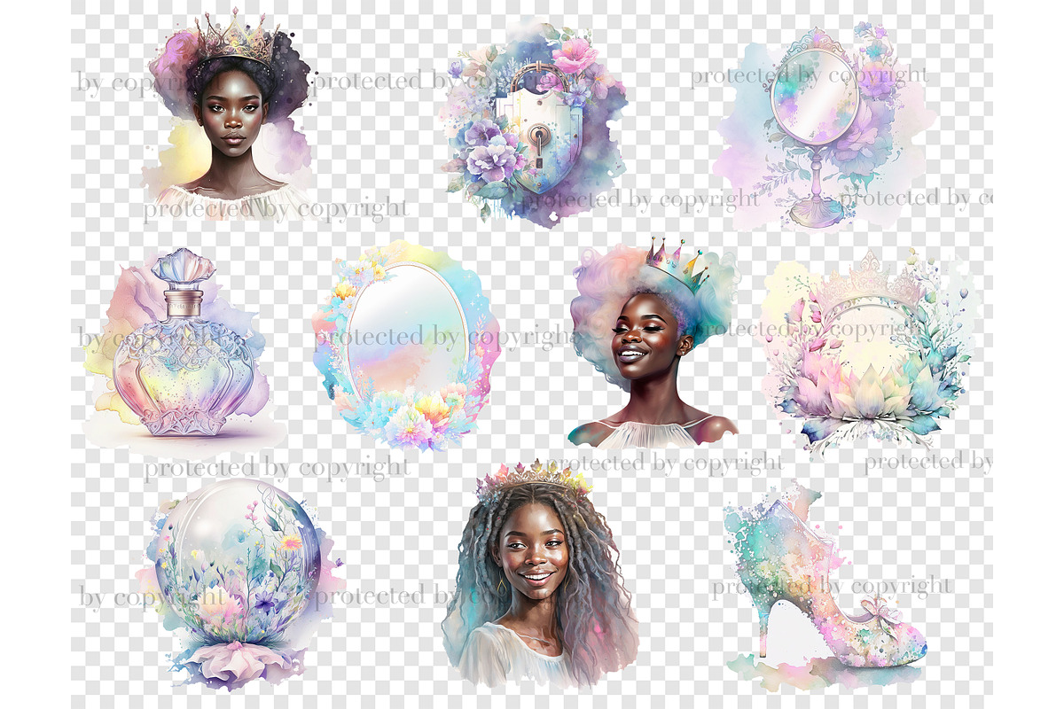 Pastel Black Princess Watercolor, a Person Illustration by GlamArtZhanna (Photo 5 of 5)