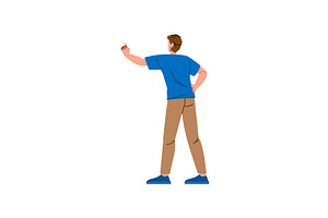 Man pointing and showing direction, an Object Illustration by pikepicture
