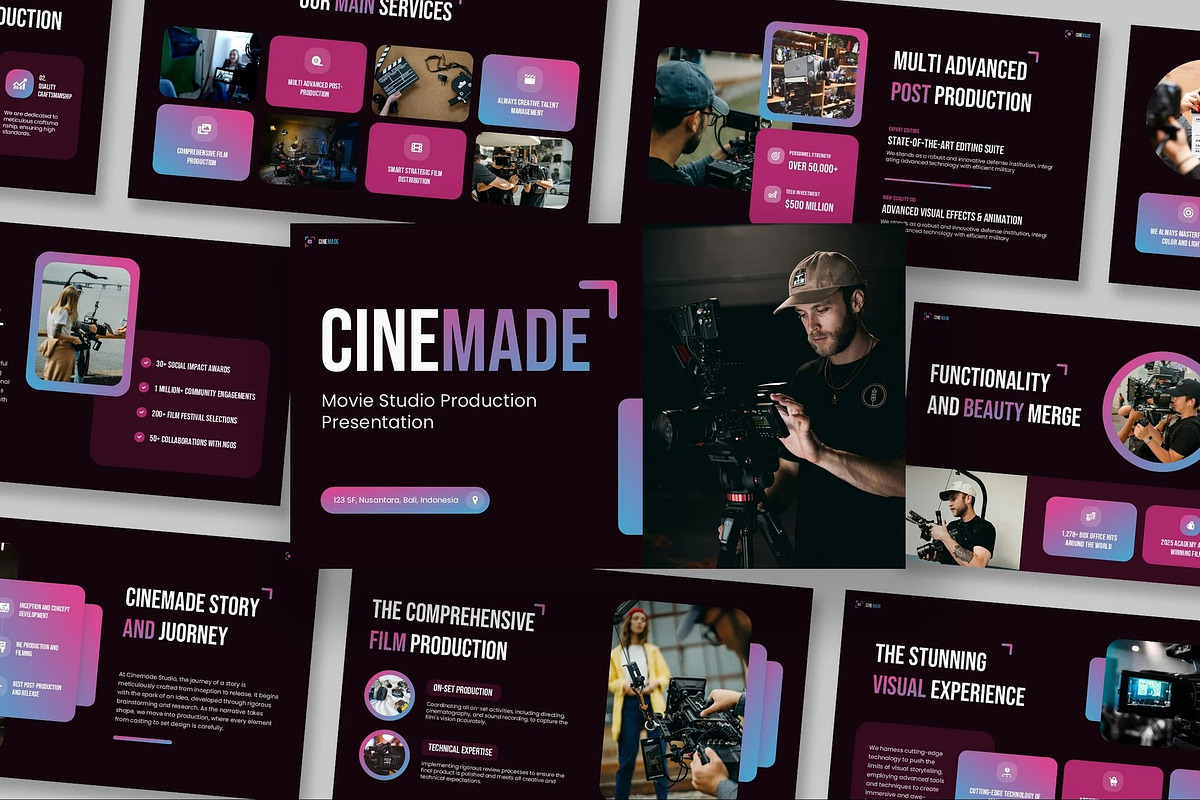 Movie Studio Production Powerpoint, a Presentation Template by Fit-tee (Photo 1 of 10)
