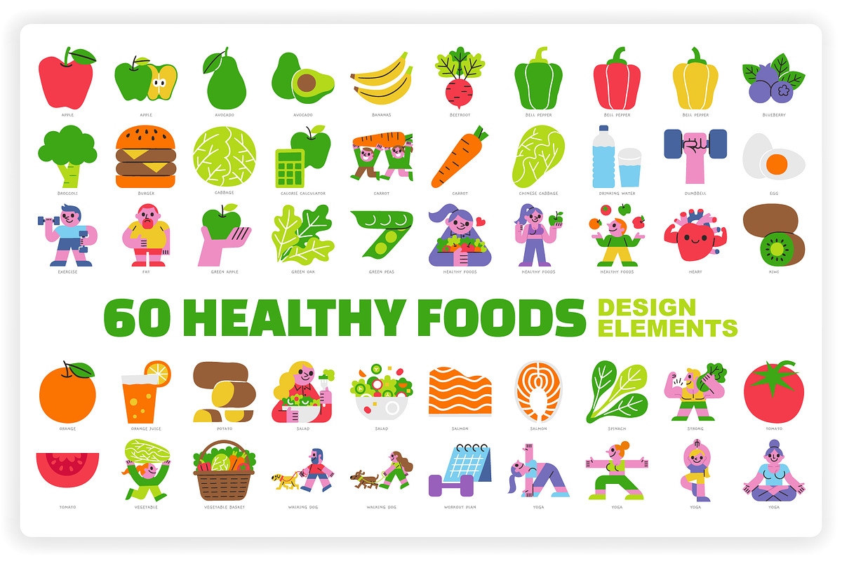 Healthy Foods, a Food Illustration by monkik (Photo 1 of 14)