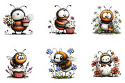Whimsical spring bee clipart, an Illustration by CreationArt (Thumbnail 4 of 7)