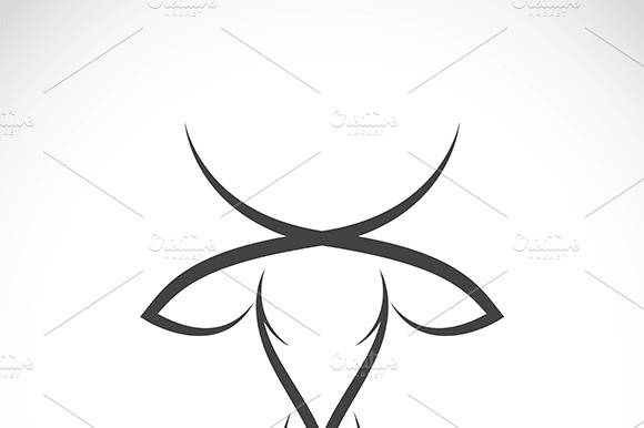 Vector Image Of An Cow Head Design