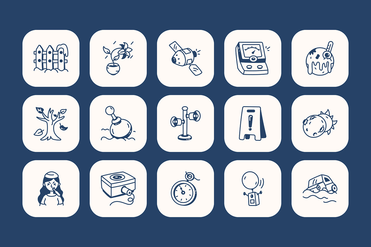 Weather Doodle Art Set, an Outline Icon by Vectors Market (Photo 6 of 8)