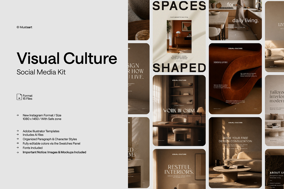 Visual Culture - Social Media Kit, a Social Media Template by MustaART (Photo 1 of 9)