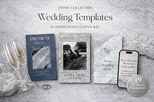 Stone Wedding Visual Kit. Canva., a Templates & Theme by Alisa Mikibith Art