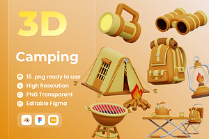 Camping 3D Illustration