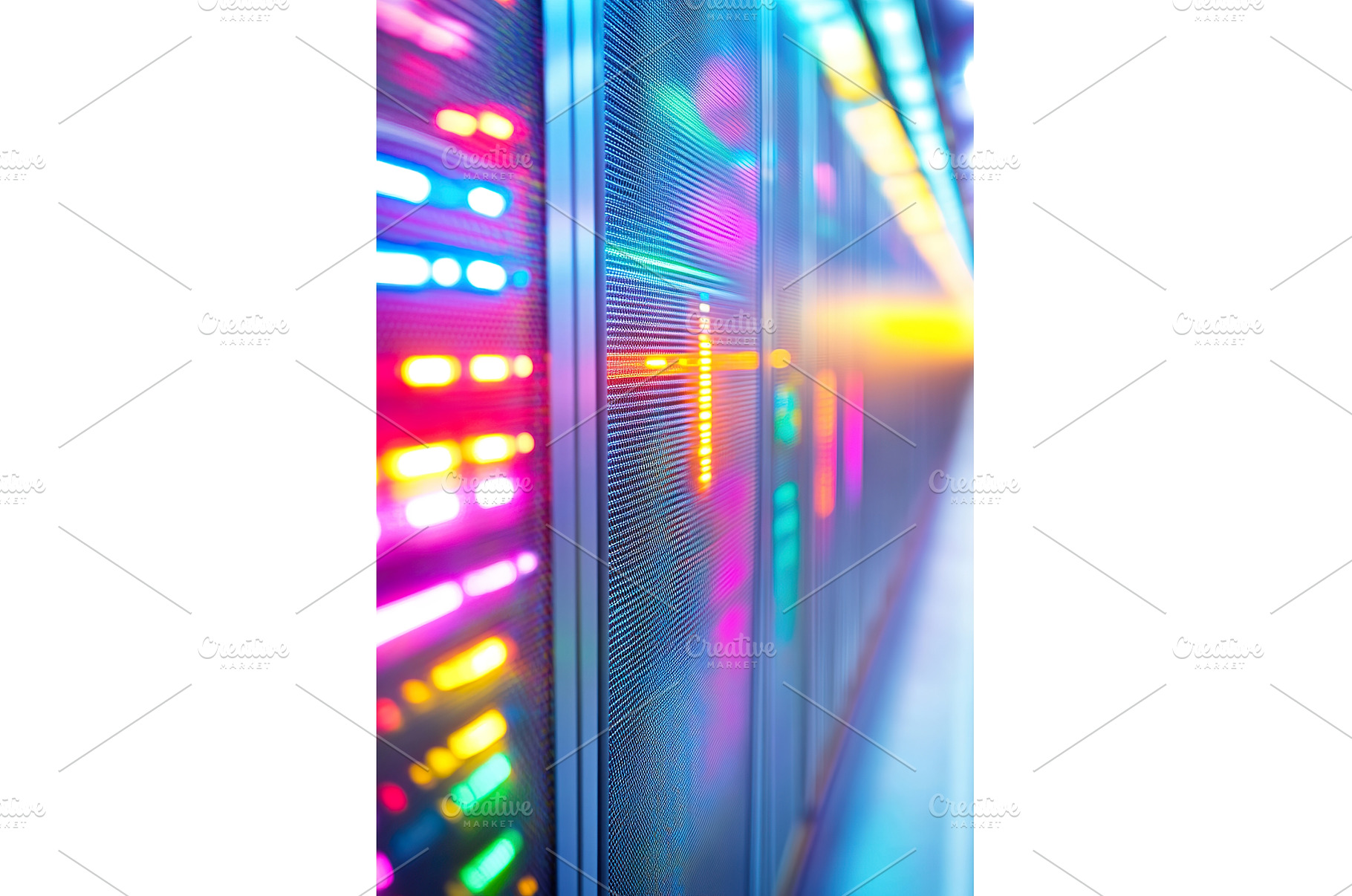 Illuminated Server Racks in a Data, a Technology Photo by Lermont51