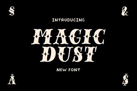 Magic Dust - vintage display font, a Blackletter Font by doffdog