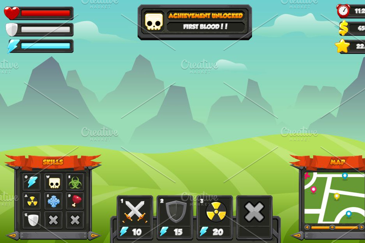 Cartoon Games GUI Pack 17, a Templates & Theme by pzUH