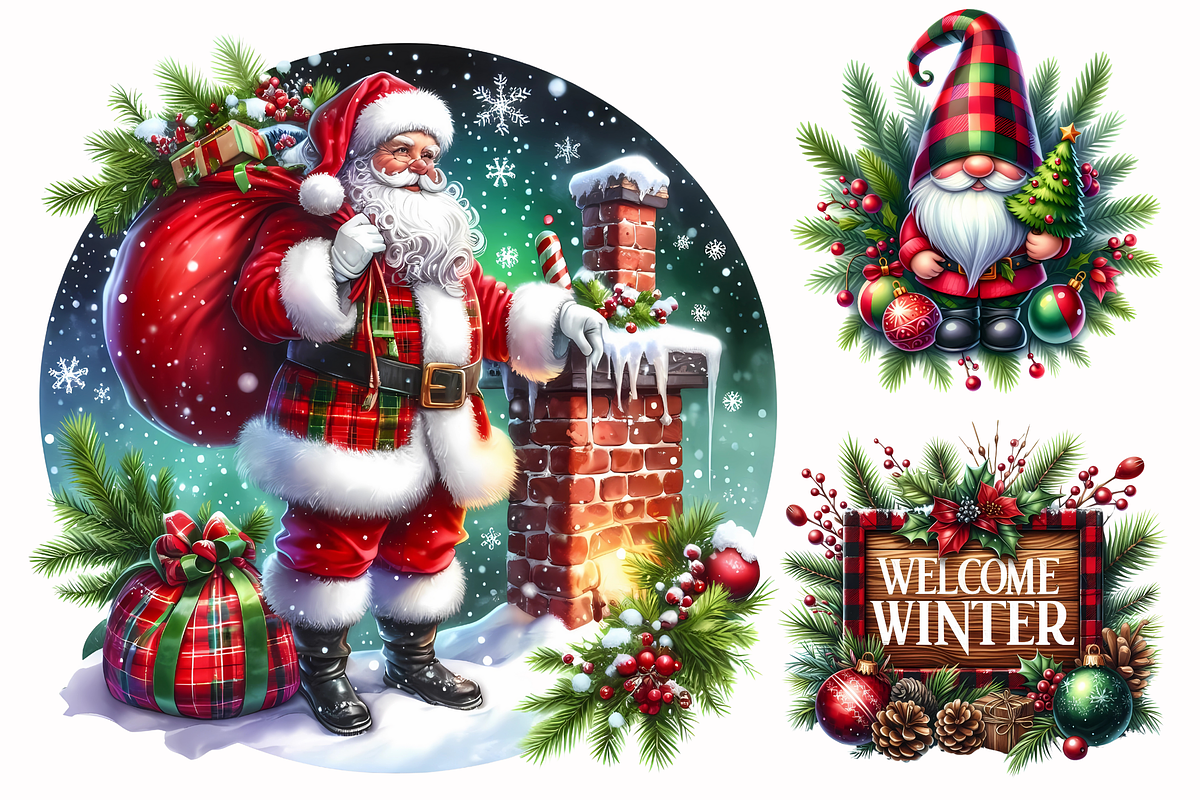 Traditional Christmas clipart, a Seasonal Illustration by AnetArtStore (Photo 2 of 10)