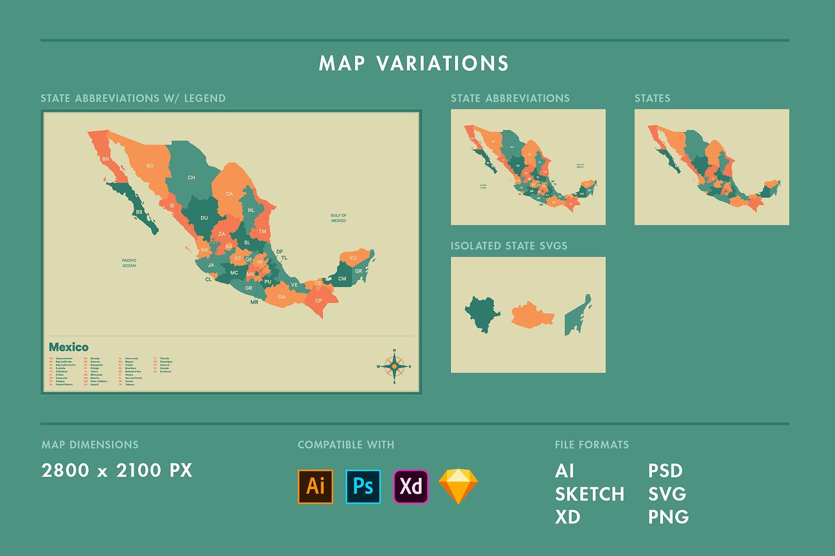 Mexico Vector Map, a Graphic by Ben Buysse (Photo 4 of 4)