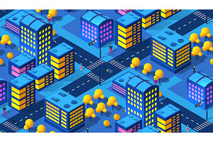 The night smart city 3D future neon, a Technology Illustration by AlexZeL