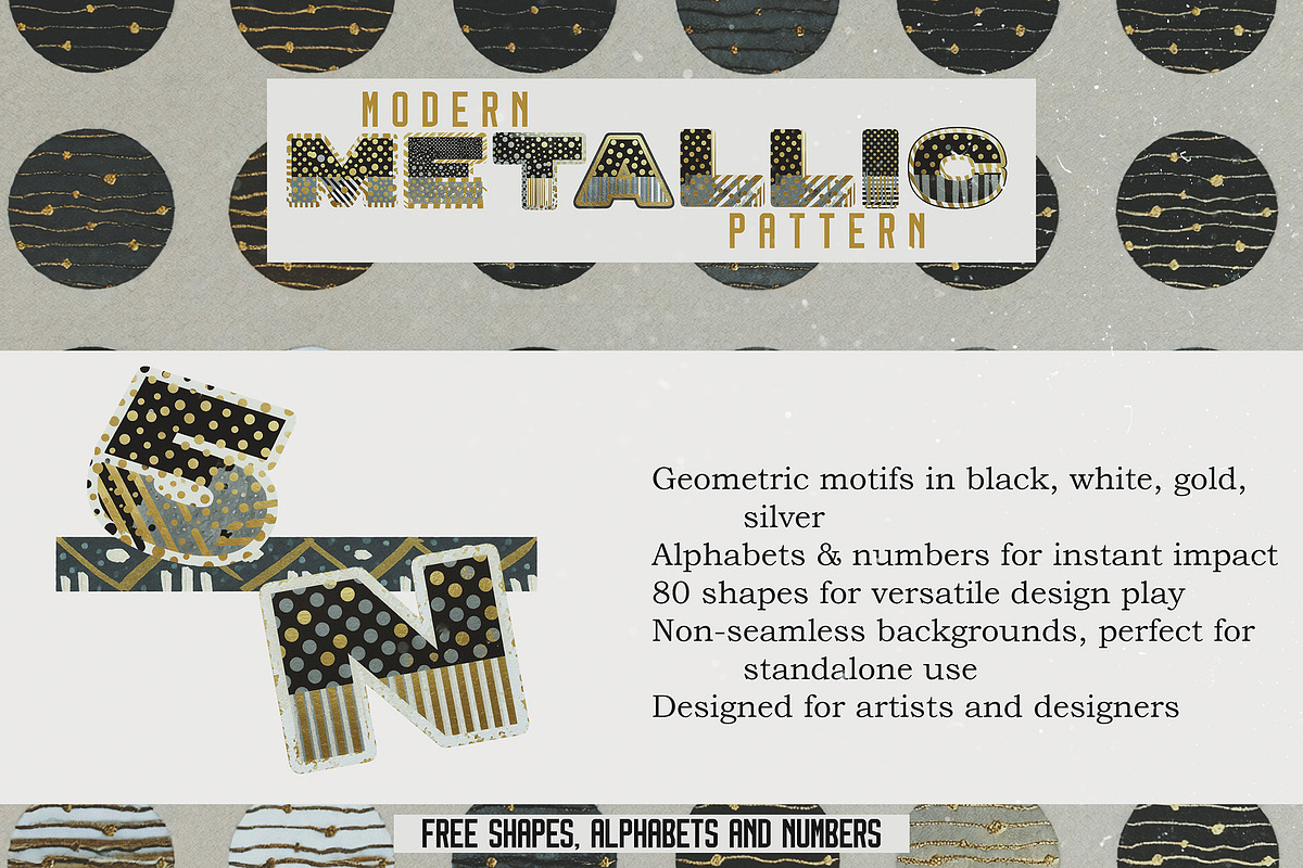 Modern Metallic Patterns, a Pattern Graphic by Megan Aili Designs (Photo 4 of 12)