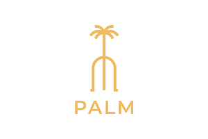 palm tree tropical plant line logo, a Branding & Logo Template by devastd
