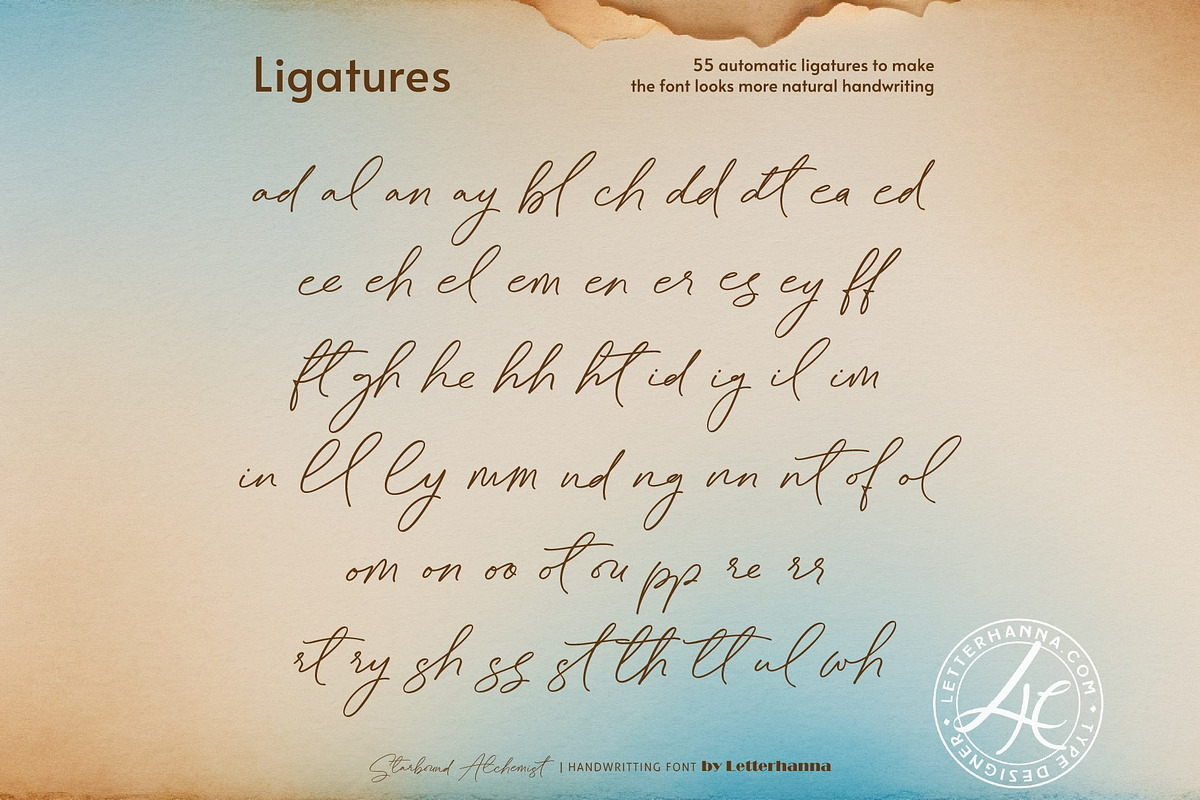 Starbound Alchemist, a Handwritten Font by Letterhanna Studio (Photo 13 of 20)