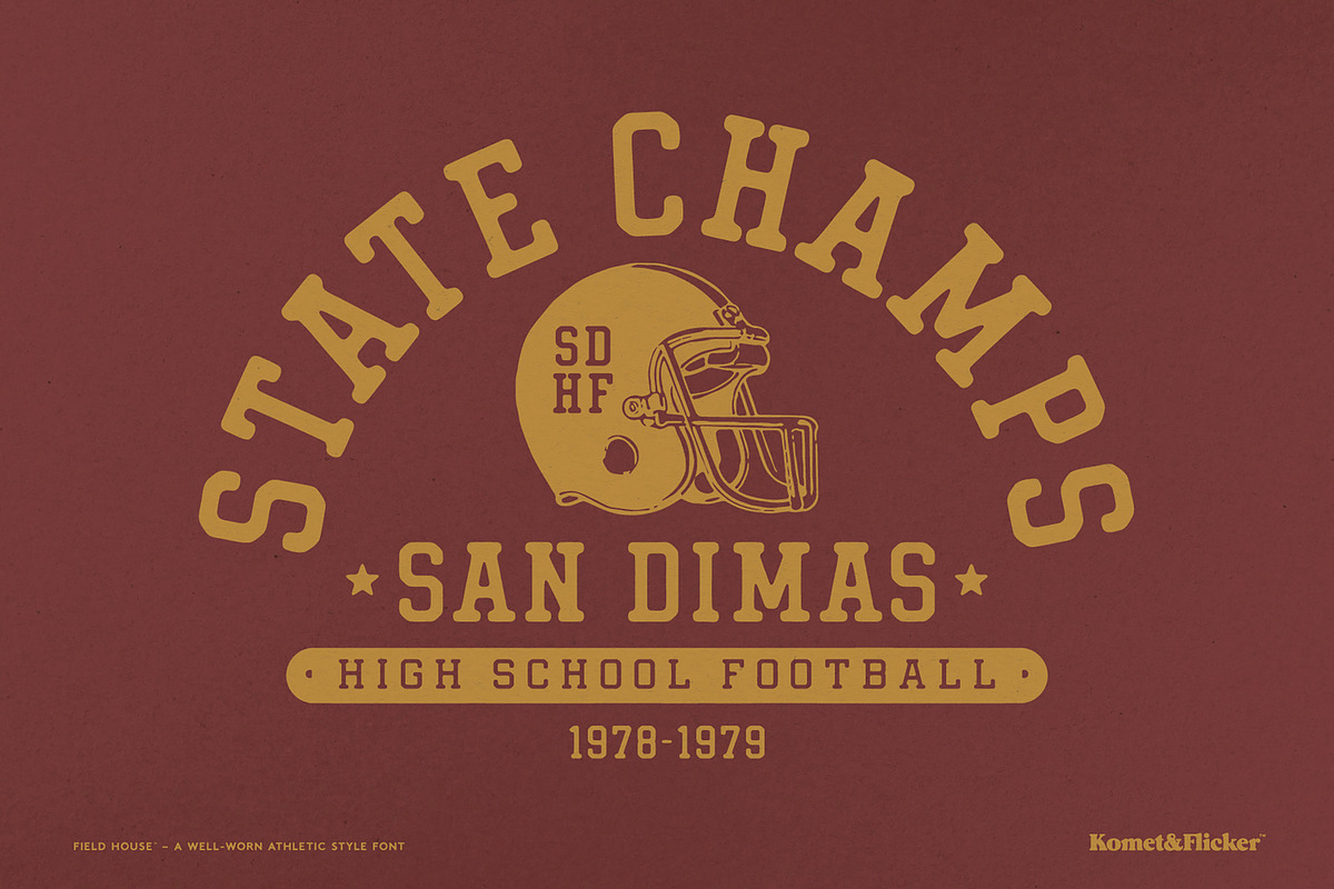 Field House - A Rustic Athletic Font, a Slab Serif Font by Komet & Flicker (Photo 9 of 14)