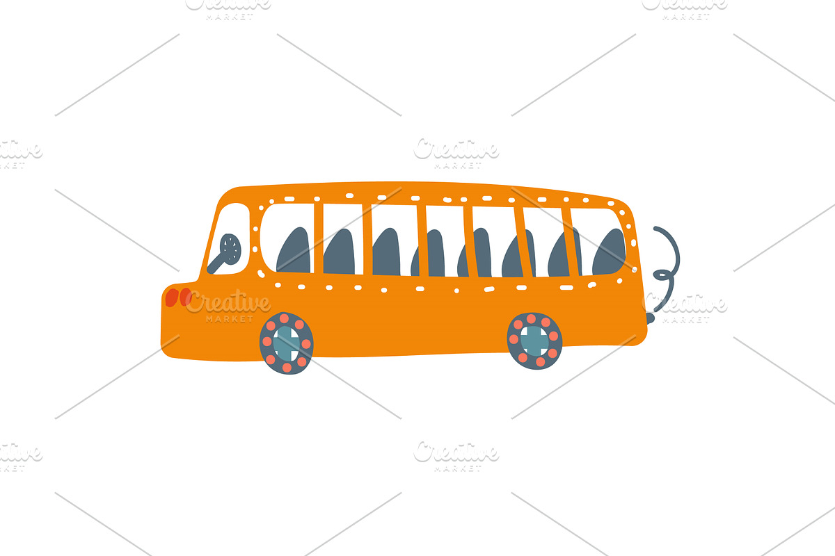Yellow Bus, Public Transport, Side, a Transportation Illustration by TopVectors