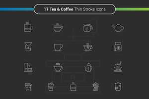 17 Tea&Coffee Outline Stroke Icons